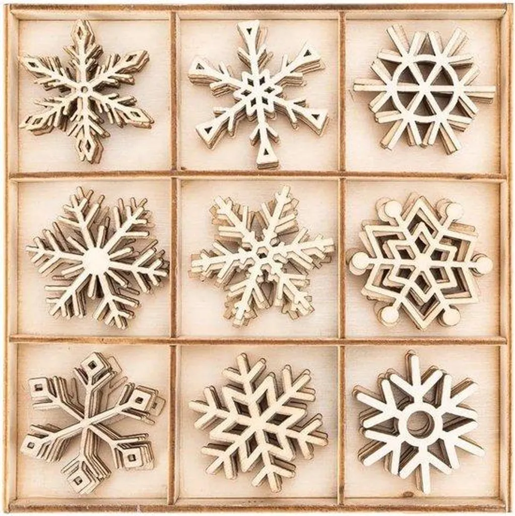 Décoration de table hivernale en bois et céramique pour Noël, x63