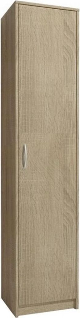 MATKAM Bücherregal Regal R8, B/H/T 39x180x35cm mit Türen, ideal für Büro, mit verstellbaren Regalböden und satinierte Griffe (Sonoma Eiche)