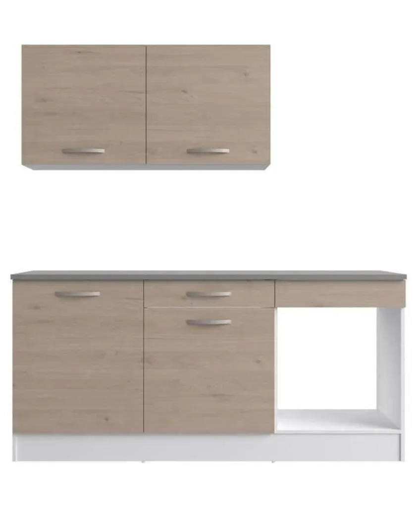 Cuisine complète 180 cm chêne pour studio - Aménagement petit espace - 6