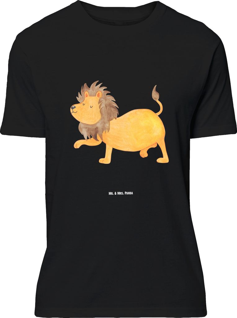 Mr. & Mrs. Panda Größe M T-Shirt Sternzeichen Löwe - Schwarz - Geschenk, Geburtstag August, Shirt, mit Spruch, Juli, König Der Tiere, Herren, T...