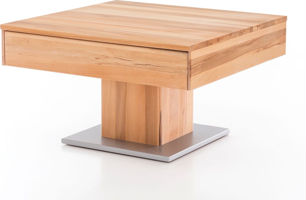 Zeitloser Couchtisch ELIAS Kernbuche Massiv geölt 75x75 cm Produktbild 