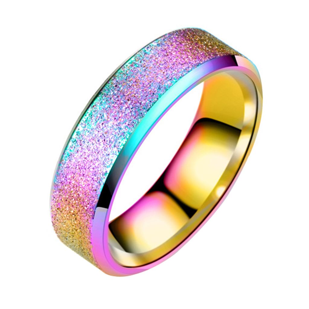 Doppelt abgeschrägte Kante, mattierter Fingerring, Party, Damen, Herren, Paar, Schmuck, Geschenk