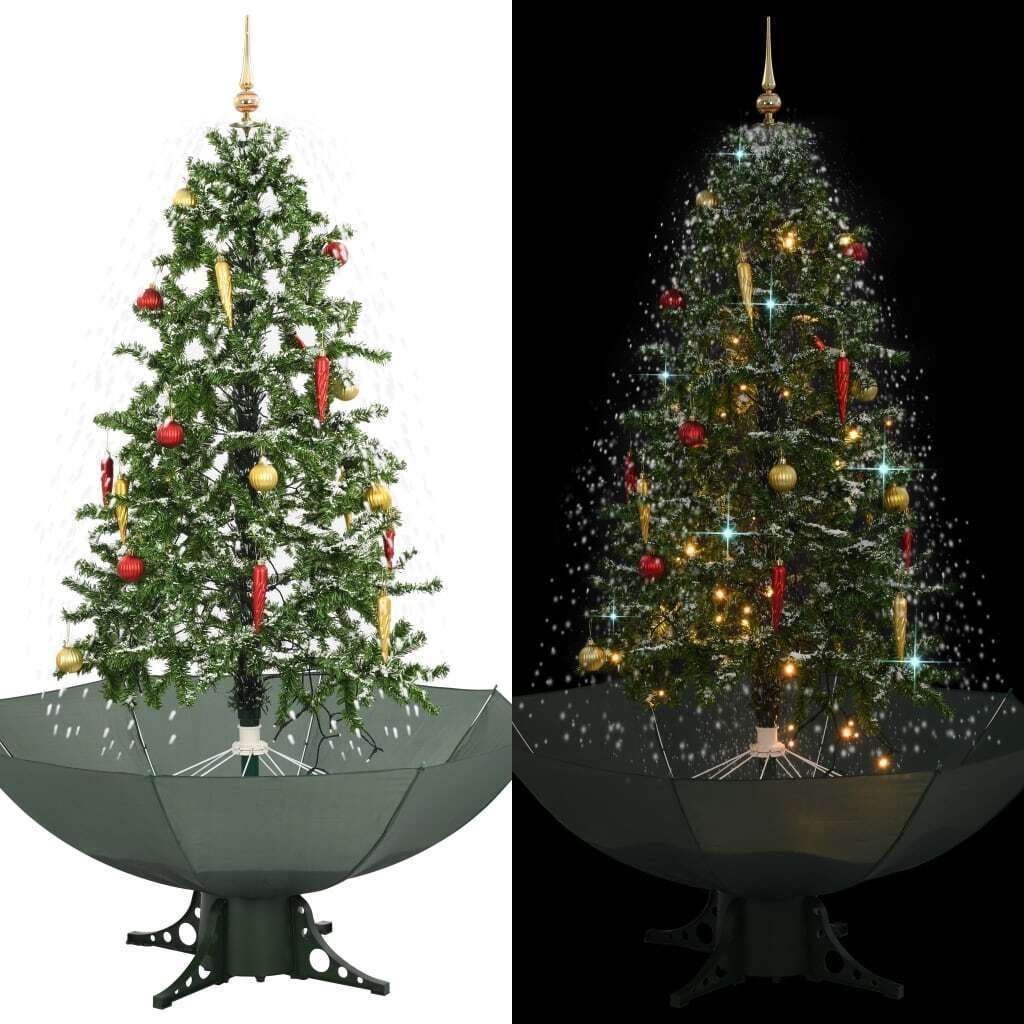 The Living Store Schneiender Weihnachtsbaum mit Schirmfuß Grün 170 cm