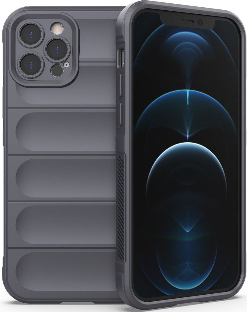 iPhone 12 Pro Max Hülle, Weich TPU Silikon Stossfest Anti-rutsch Schutzhülle für iPhone 12 Pro Max Dunkelgrau