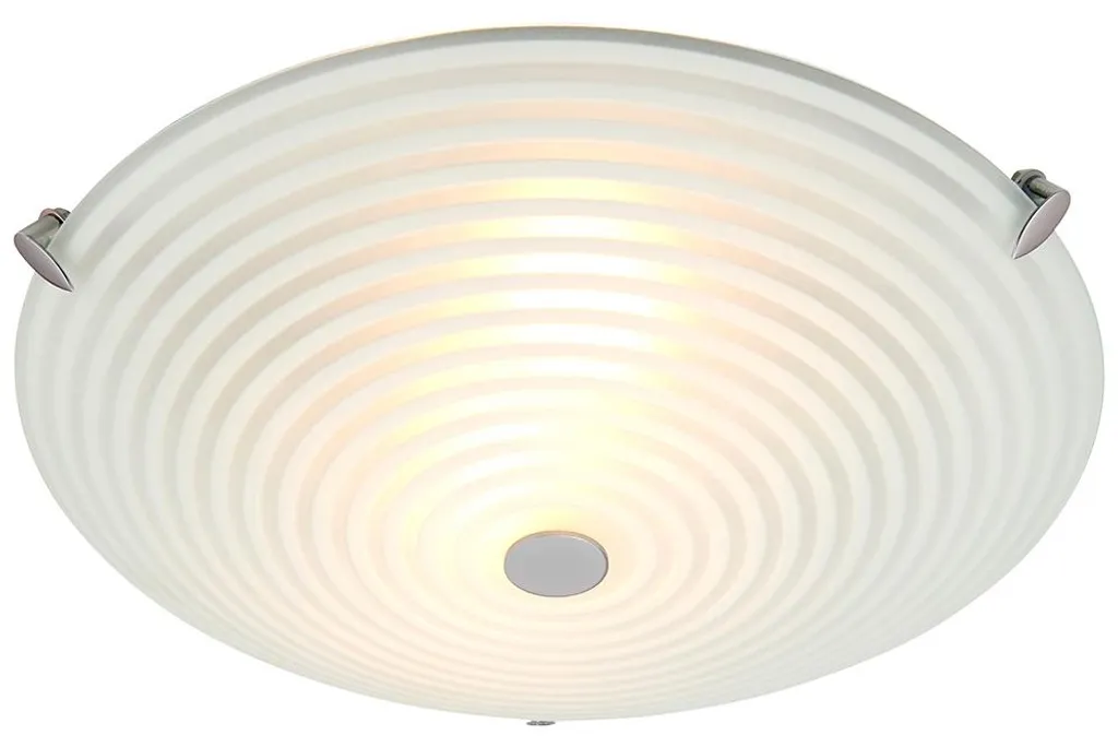 Plafonnier rond ROUNDEL blanc mat Endon 2xE14 verre 9,5x32x32 cm IP20