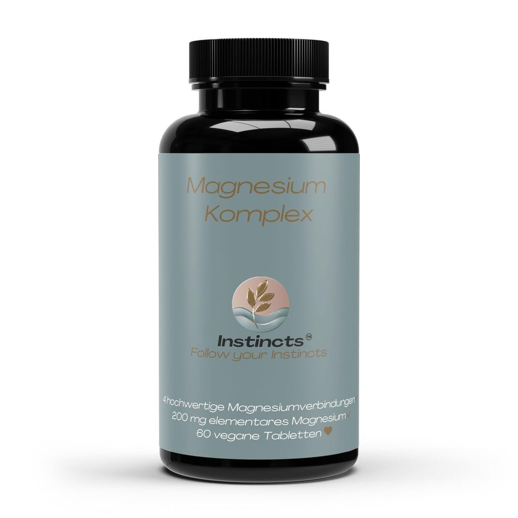 Instincts, Magnesium 4fach Komplex - 60 vegane Tabletten