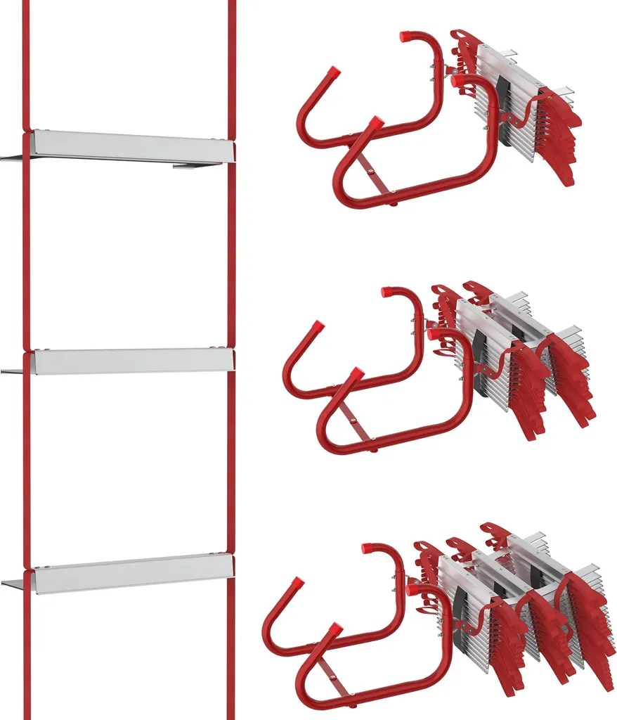 TRMLBE Échelle de secours 7,5m en aluminium ignifuge avec 23 marches