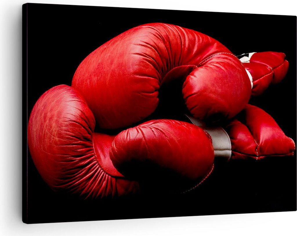 Bild auf Leinwand - Leinwandbild - Sport Handschuhe Leder Wettkampf - 70x50cm - Wand Bild - Wanddeko - Leinwanddruck - Bilder - Kunstdruck - Wandde...