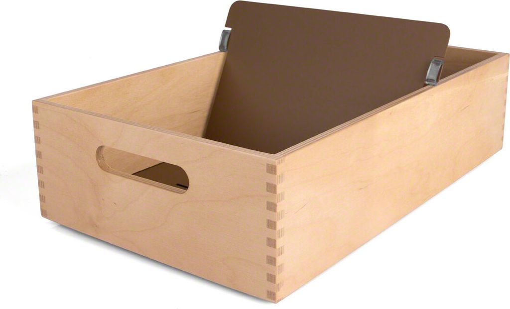 Karteitrog aus Holz Karteikasten für 1500 Karteikarten, DIN A5 quer