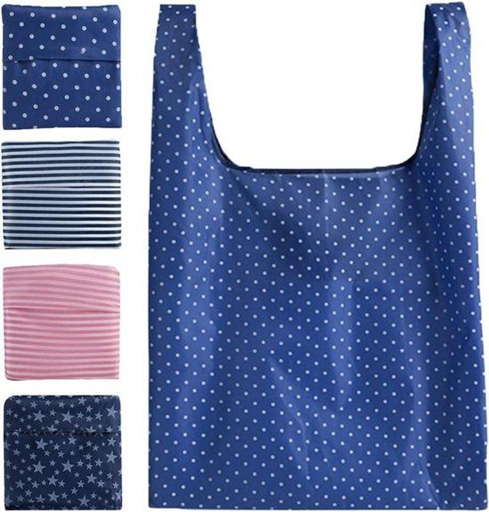 Wiederverwendbare Einkaufstaschen 4er Pack wasserdicht mit Taschen