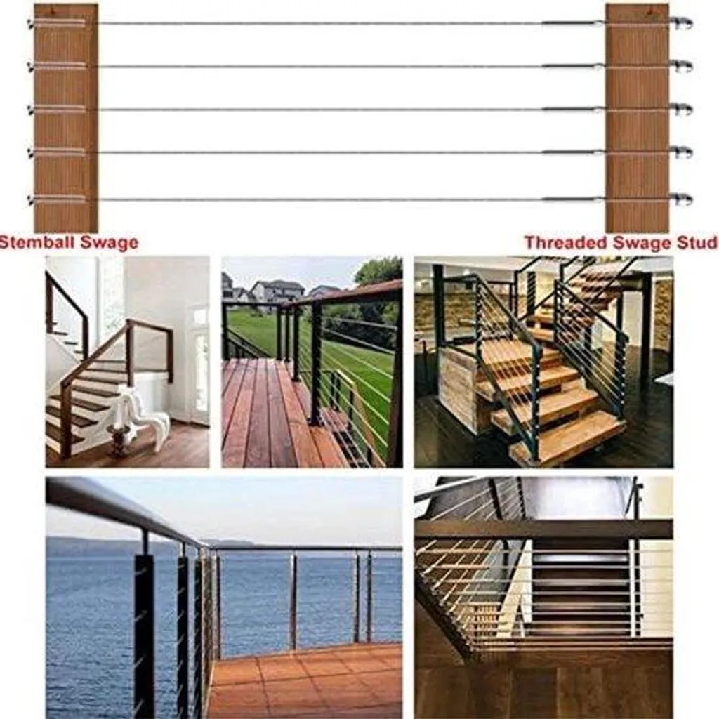 Kit 20 embouts pour câble de garde-corps terrasse 1/8 pouce en inox
