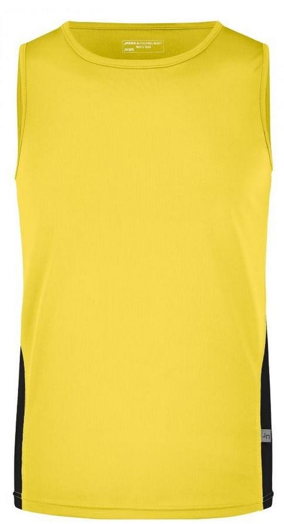 James and Nicholson - Ärmelloses Oberteil für Herren - Laufen LT2413 (XL) (Gelb/Schwarz)