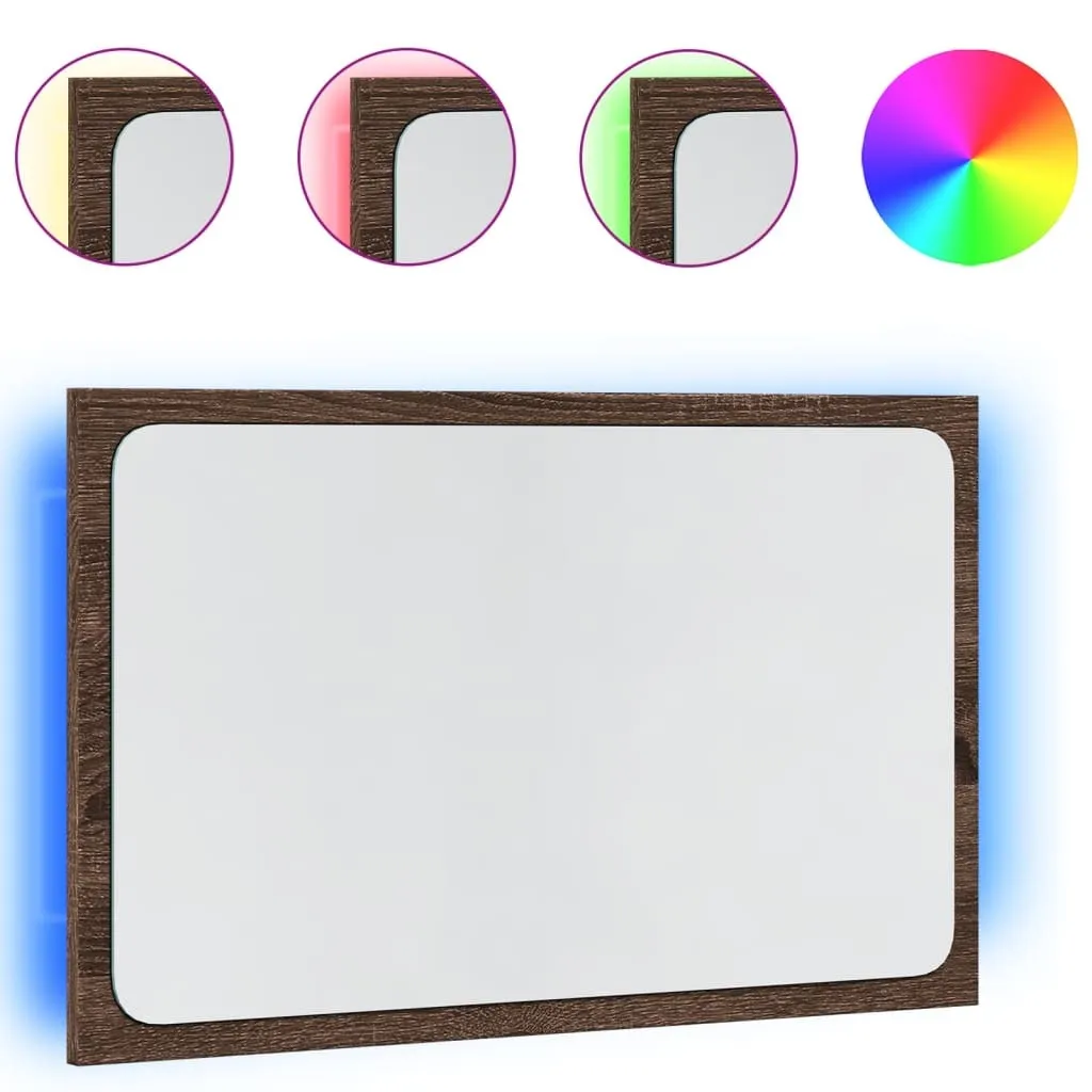 SYFAX Specchio Bagno LED Rovere Marrone 60x38 cm | Design in Truciolato