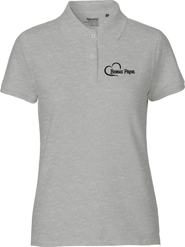 Huuraa Damen Polo Shirt Bonus Papa Herz L Sport Grey Bio Baumwolle Fairtrade Poloshirt Geschenkidee