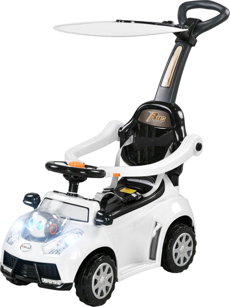 Rutschauto, Rutscher, Kinderauto, Kinderfahrzeug, Schub- und Haltestange mit Rückenlehne, Schutzbügel, Lauflernhilfe für 12-36 Monate