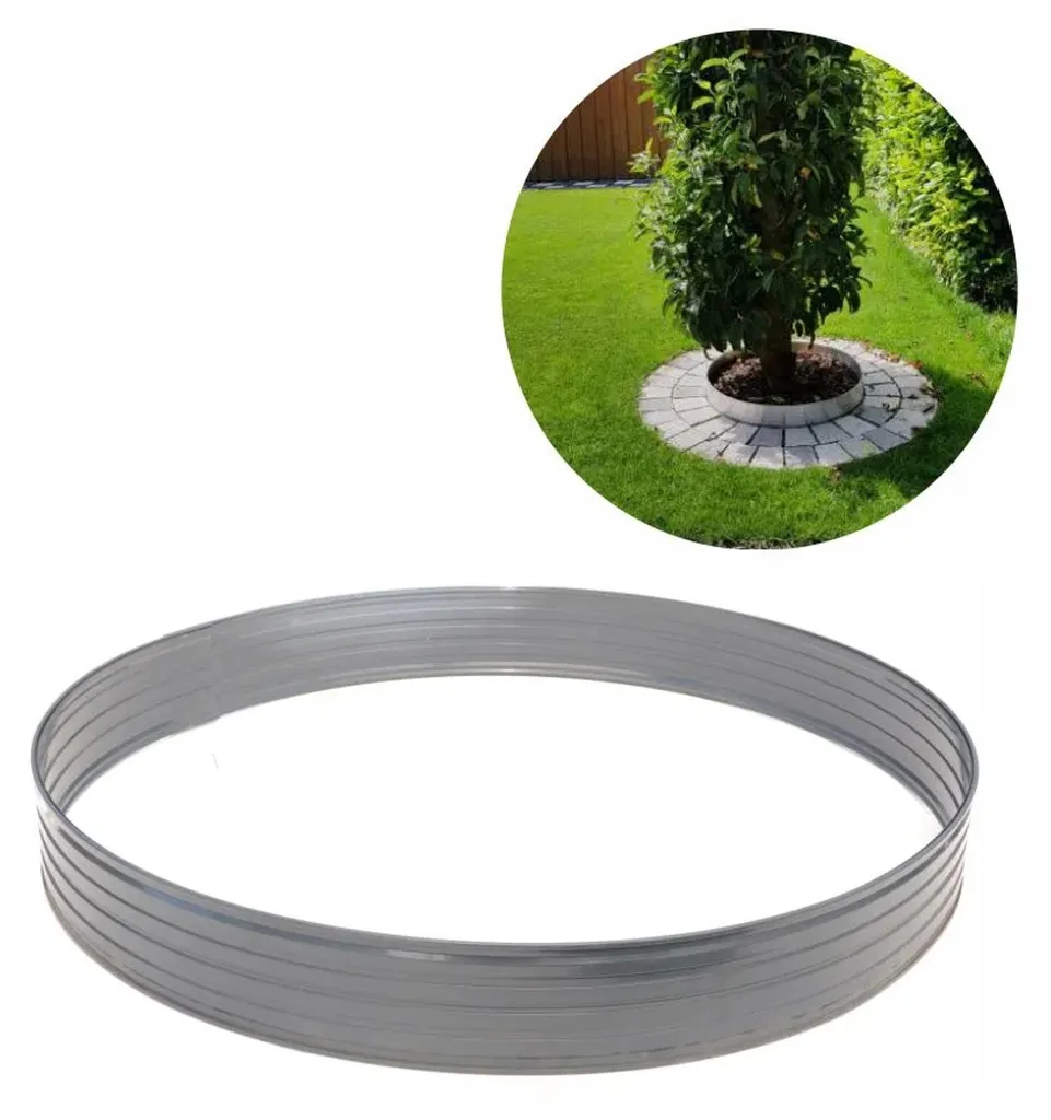 Bordure de jardin circulaire en aluminium Ø 1 m pour pied d'arbre 10cm