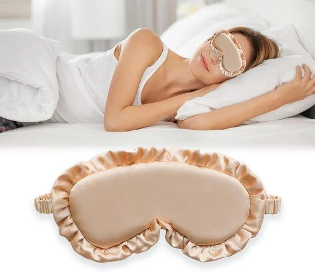 Masque de nuit occultant en soie douce avec sangle réglable confort