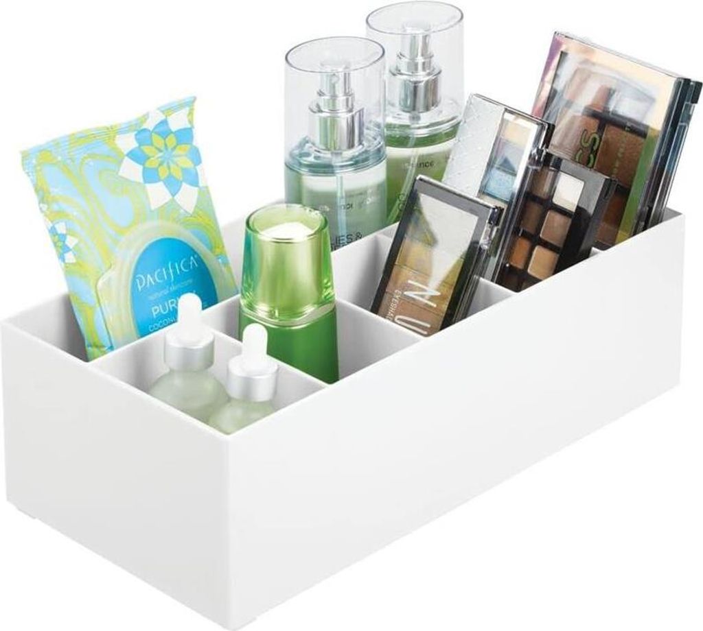 Schminkaufbewahrung Kosmetik Organizer 6 Fächer mDesign BPA frei weiß