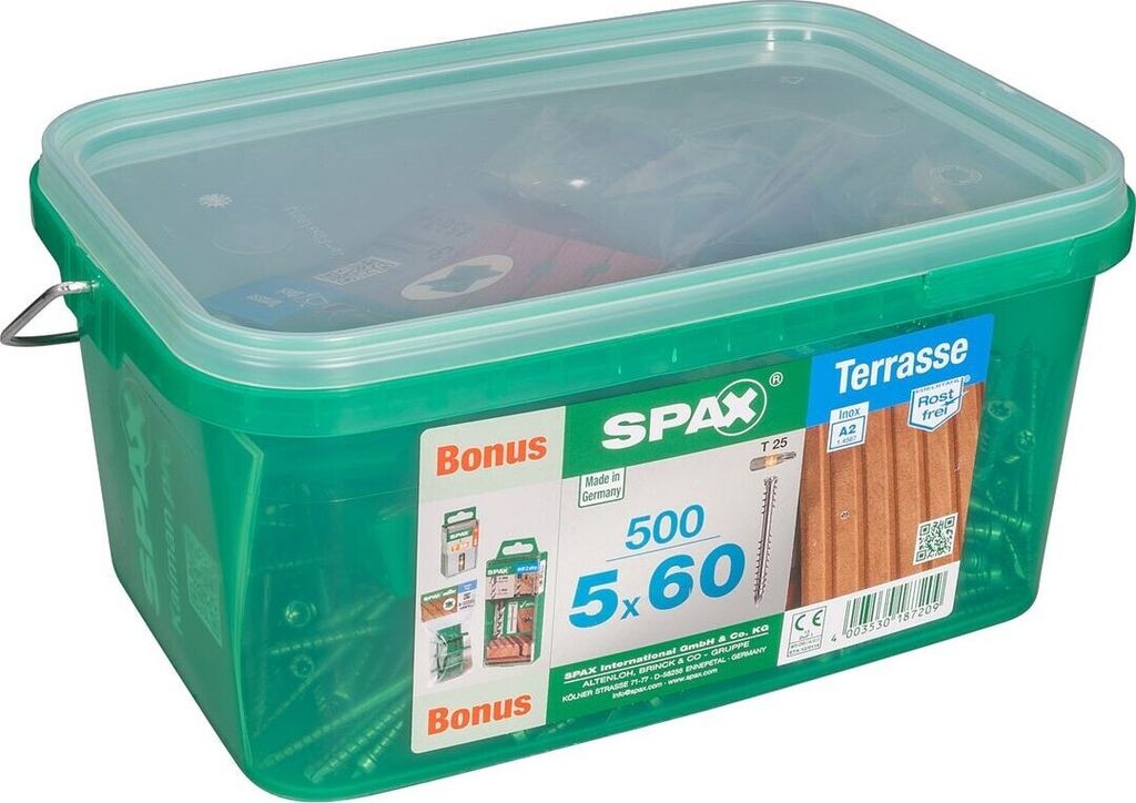 Set di 500 viti per terrazza in acciaio SPAX testa Immagine del prodotto 