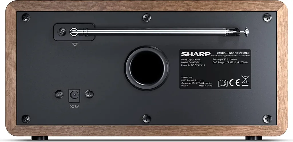 Radio Numérique DAB+ Sharp DR-450(BR) avec Enceinte Bluetooth en Bois - 9