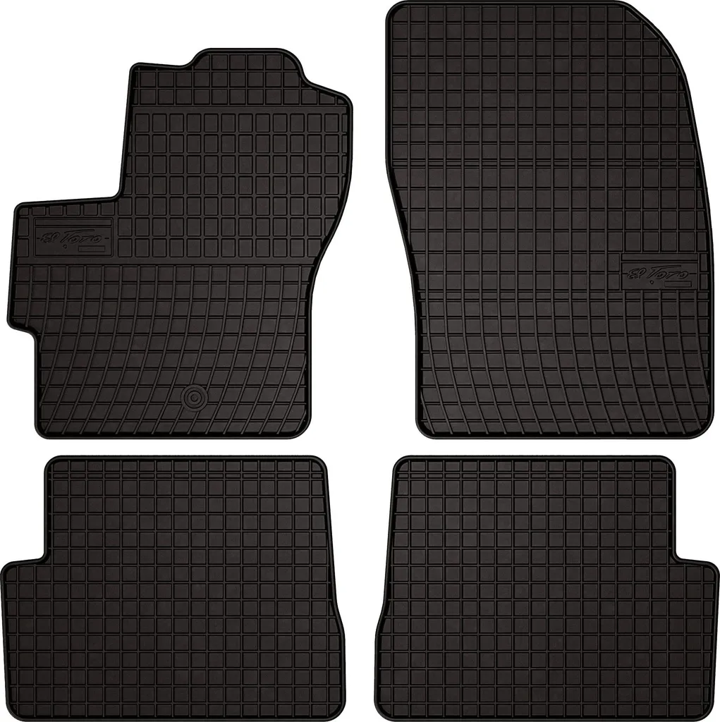 Tappetini auto in gomma adatto per Mazda 3 I BK (2003-2009, hatchback) neri, set 4 pz, con fissaggi