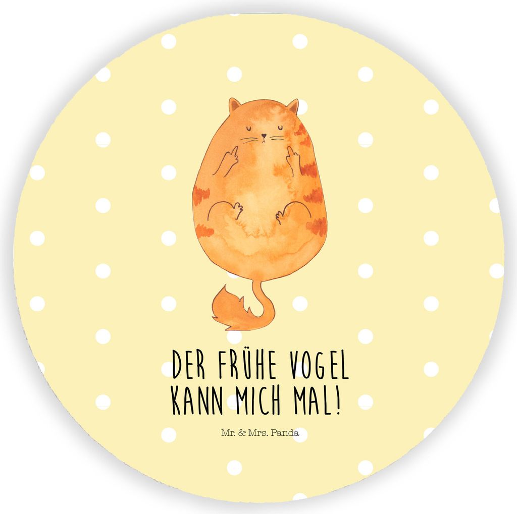 Mr. & Mrs. Panda Kühlschrankmagnet Katze Frühaufsteher - Gelb Pastell - Geschenk, Kaffee, magnet, Verschlafen, für fotos, Genervt, Katzen, Tiger...