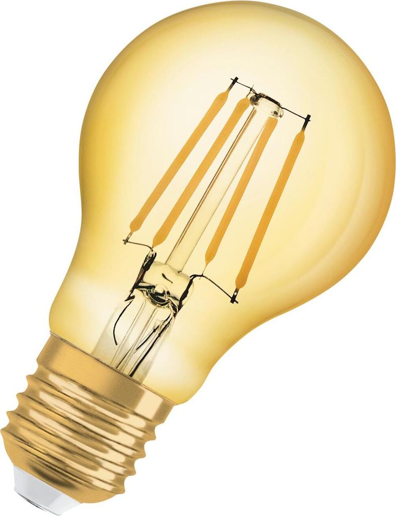 A close-up studio shot of a vintage-style LED light bulb.