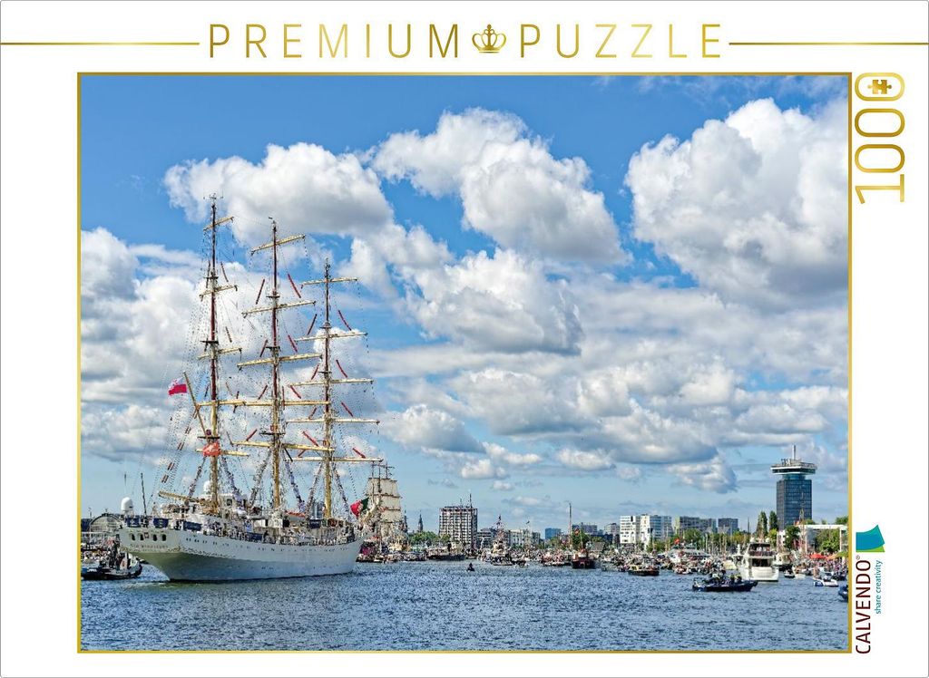 CALVENDO Puzzle Die "Dar Młodzieży", ein Segelschulschiff für angehende Offiziere der Handelsmarine | 1000 Teile Lege-Größe 64x48cm Foto-Puzzl...