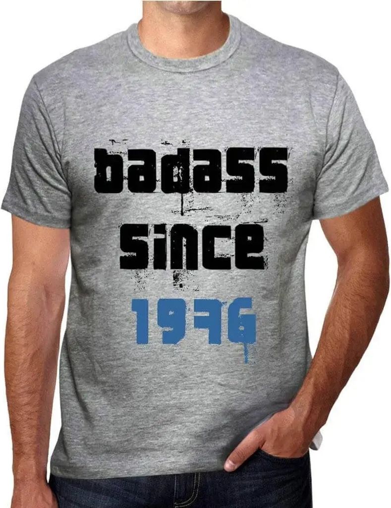 Herren Grafik T-Shirt Knallhart seit 1976 – Badass Since 1976 – Geschenk 48. Geburtstag Jahrestag 48 Jahre Jubiläum 48 Jährige Mann Jahrgang ...