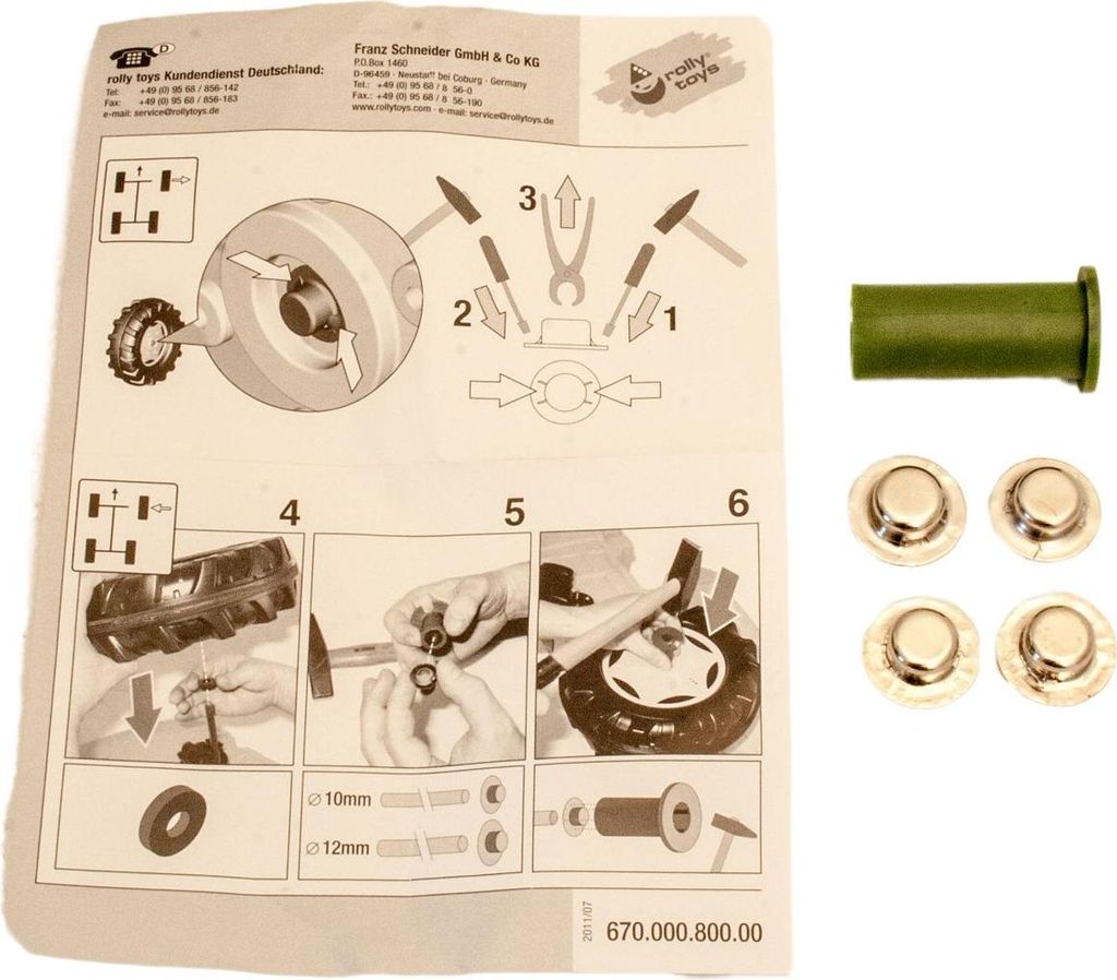 Rolly Toys Ersatzteile Set Beutel Montagehilfe Zubehör Rolly Toys X100200120000