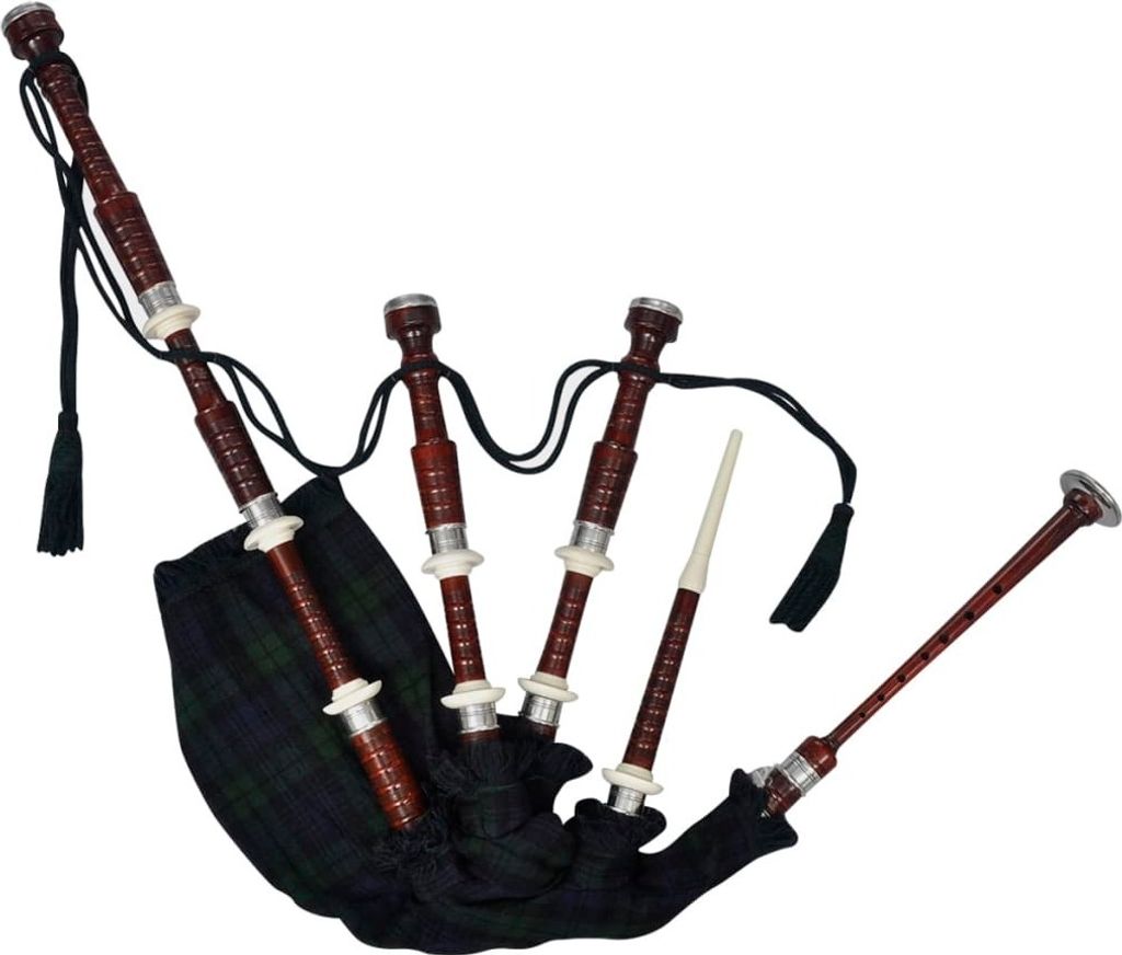 Schottischer Dudelsack Great Highland Grüner Black Watch Tartan