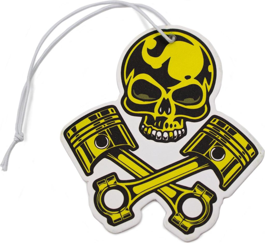 Lufterfrischer Duftbaum für Auto Tuning Zubehör Autoduft Wunderbaum Duft Neuwagen Innenraum 213 Piston Skull