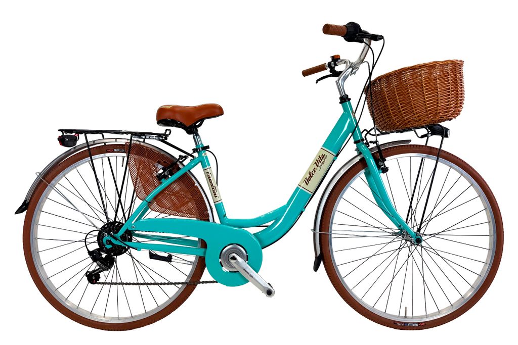 Stadtfahrrad Dolce Vita by Canellini VENERE 28" mit Korb - Tiffany