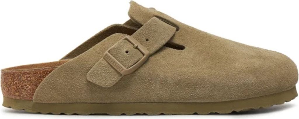 Birkenstock Boston Suede Leather Faded Khaki 41