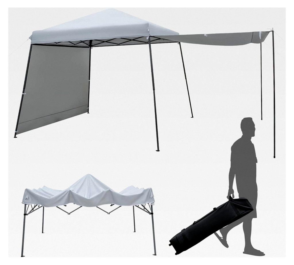 3x6m Pop-Up Pavillon mit Seitenwänden und Markisen, wasserdicht und stabil, winterfest, UV-Schutz 50+, Gartenzelt mit Rolltasche, Partyzelt, Garte...