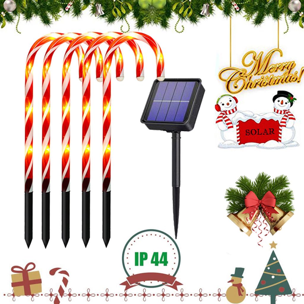 10 Stück Weihnachten LED Zuckerstange Lichterketten,Lichterketten Weihnachten für Garten Dekoration,Balkon Deko Außen