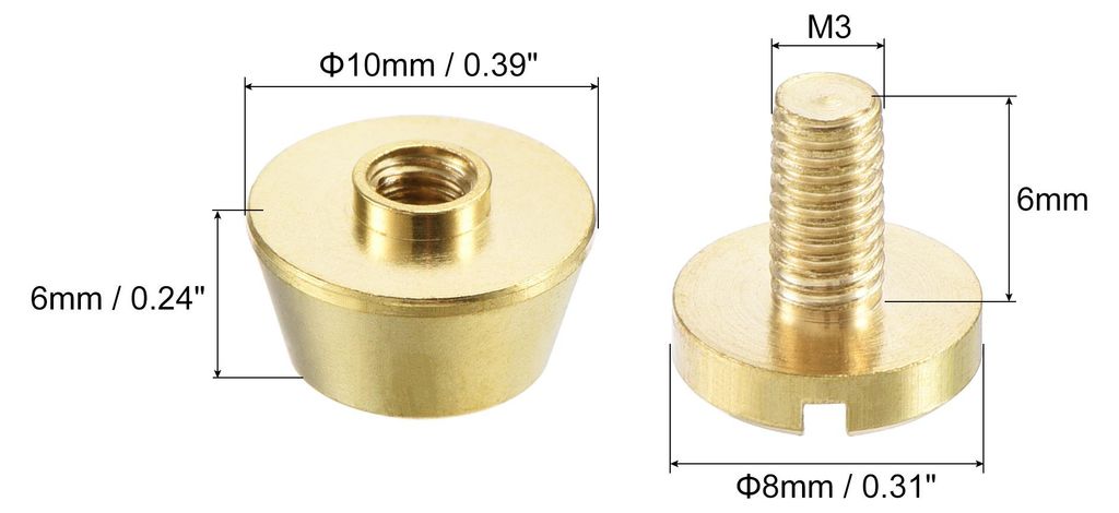 Leder Nieten Set, 4 Pcs (10x6mm) Taschenfš¹?e Hohlnieten Messing Schraubnieten Pilznieten Lampenschirm Form fš¹r Leder Tasche Handwerk Schuhe K...