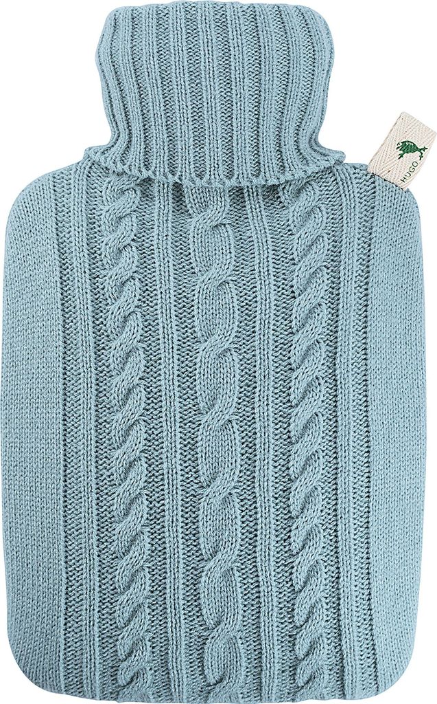 HUGO FROSCH 561 Wärmflasche Strick, pastell-blau