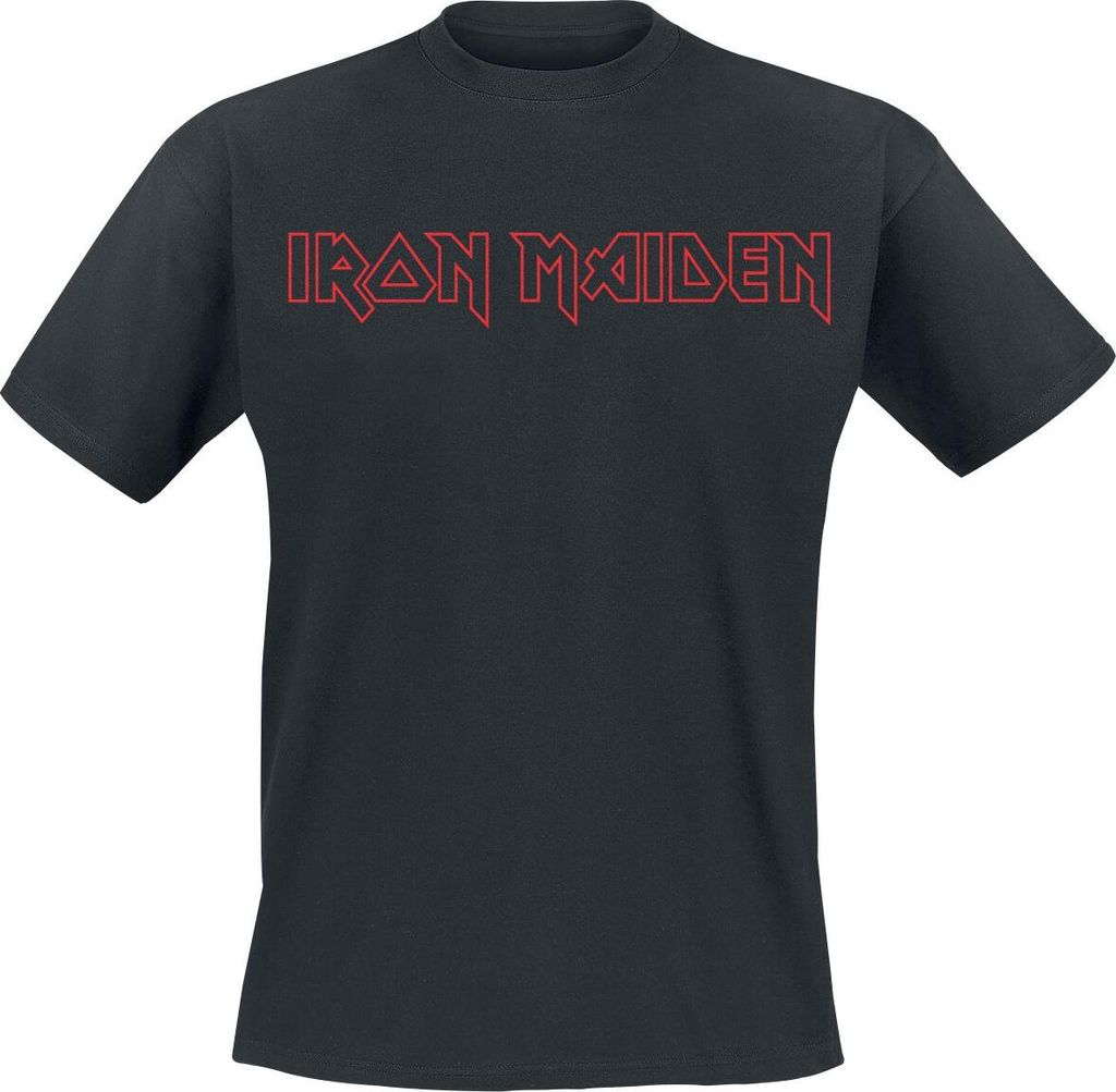 Iron Maiden T-Shirt Herren Revised Logo schwarz Band-Merch, Bands 100% Baumwolle L