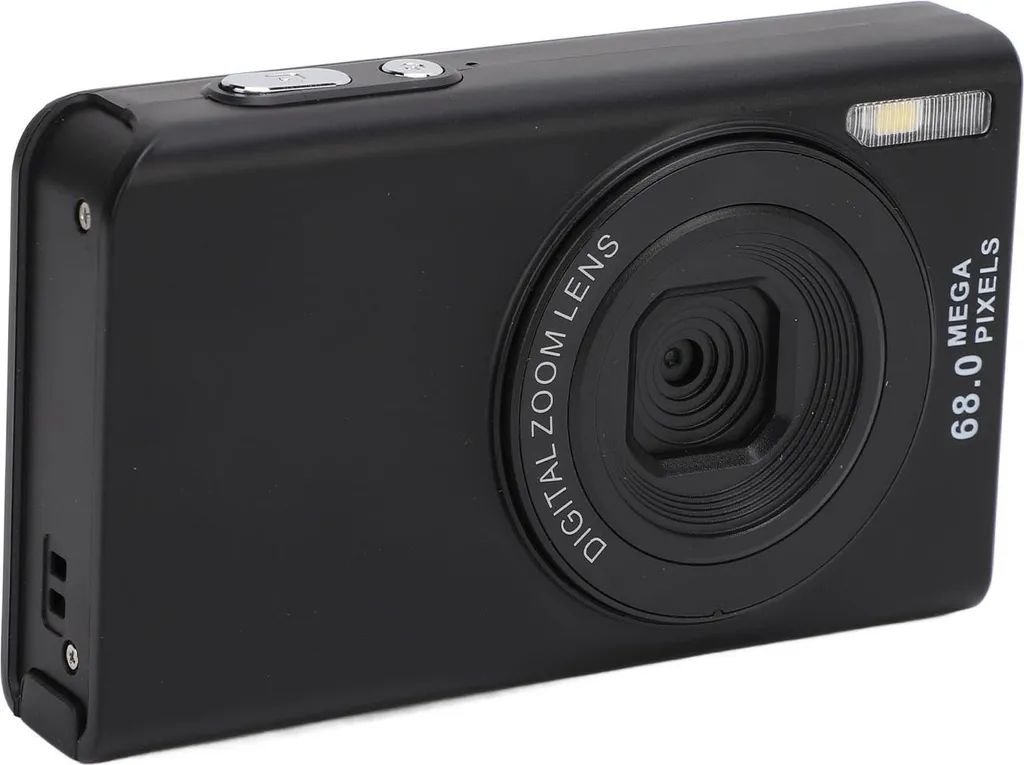 Fotocamera Digitale Nera 4K 68MP: Stile e Qualità in Tasca