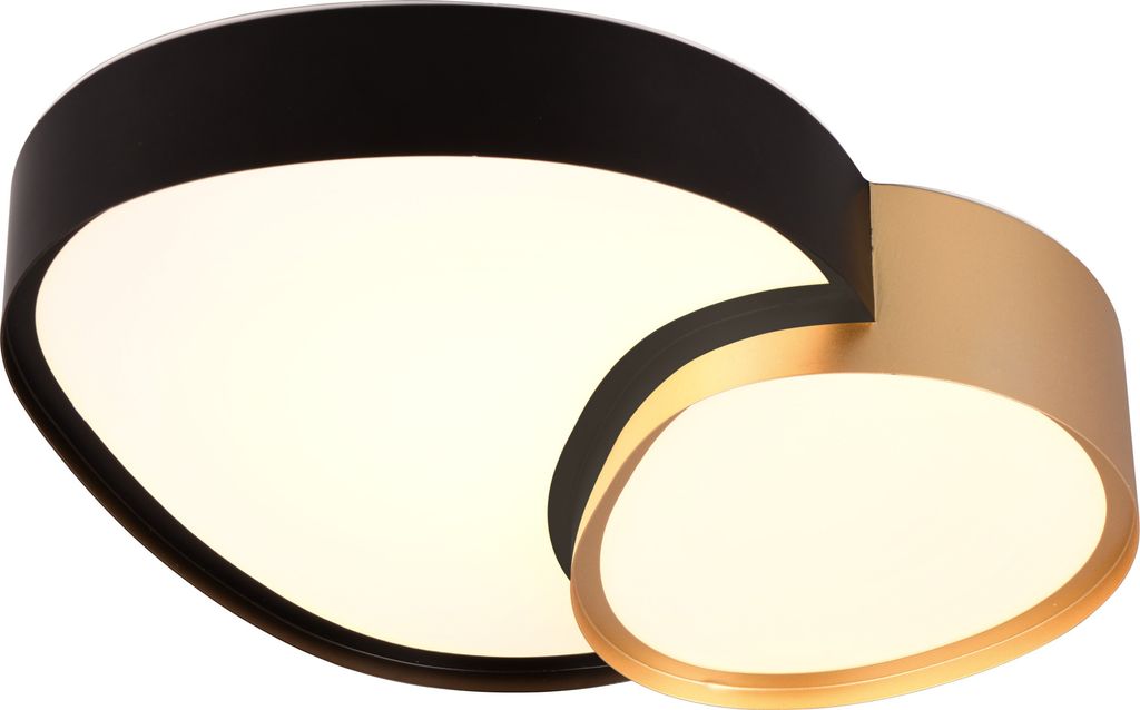 Trio Rise LED Deckenleuchte 21W dimmbar Schwarz-Gold CCT einstellbare Lichtfarbe Nachtlicht