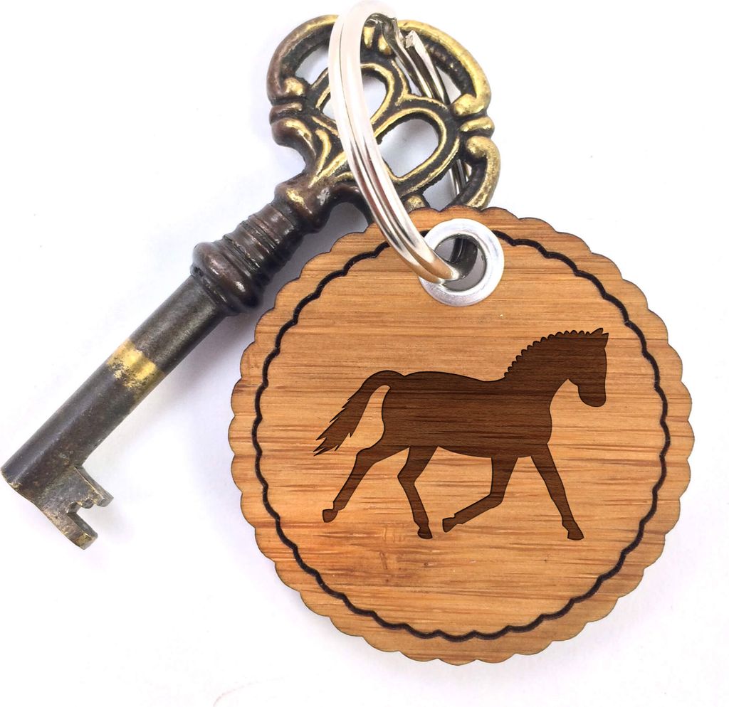 Mr. & Mrs. Panda Schlüsselanhänger Dressurpferd - Geschenk, Taschenanhänger, Holzanhänger, Voltigieren, Anhänger, Pferd, Pony, Bauernhof, Holz...