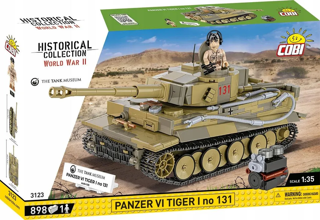 Maquette Char Tiger I COBI 3123 No.131 sans colle ni peinture 896 pcs