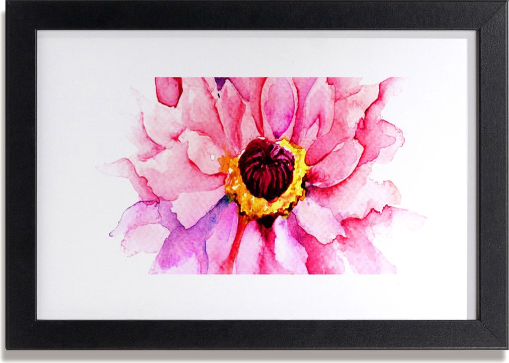 Bild 30x20 MDF-Rahmen Wandkunst Blume auf Wand