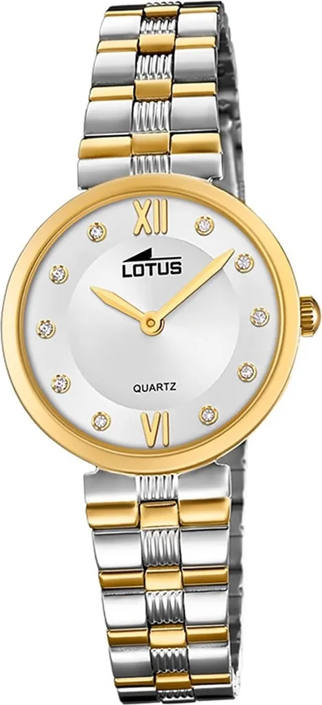 Montre bracelet femme Lotus Bliss argentée et dorée en acier inox