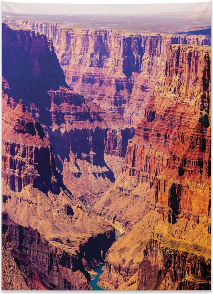 Abakuhaus amerikanisch Wandteppich, Grand Canyon View USA aus Weiches Mikrofaser Stoff Kein Verblassen Klare Farben Waschbar, 110 x 150 cm, Braun