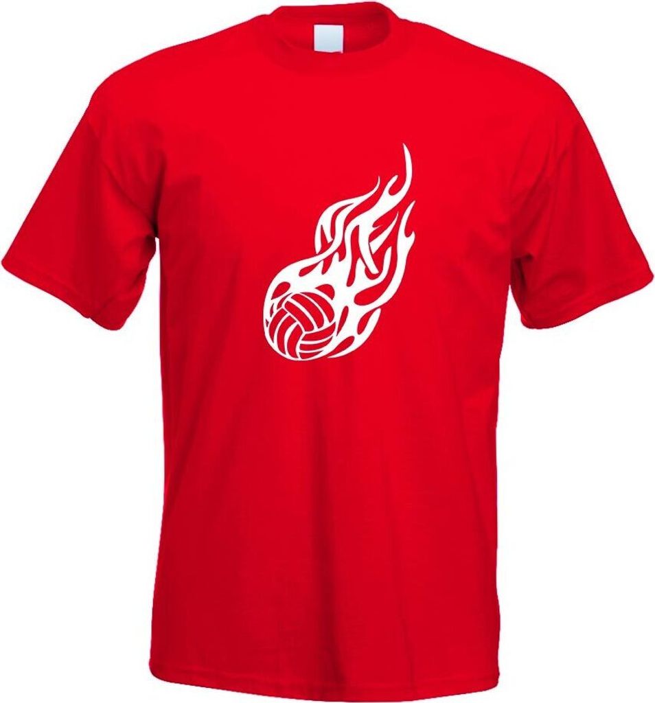 Kiwistar - T-Shirt - rot - Fireball Motiv Bedruckt Funshirt Design Print - mit Motiv Bedruckt - Funshirt Design - Sport - Freizeit - Herren - M