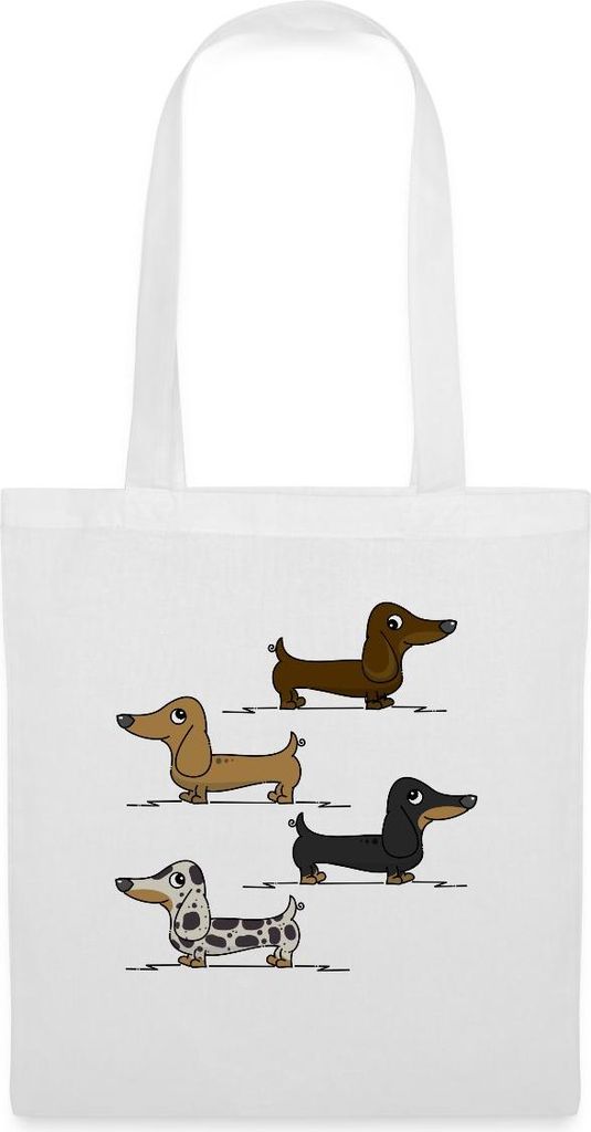 Spreadshirt Witzige Dackel Geschenk Für Hundebesitzer Zwergdackel Stoffbeutel, One size, Weiß