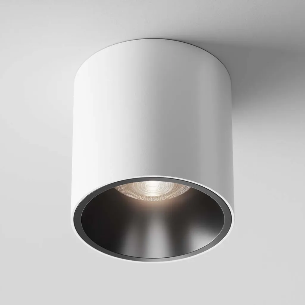 Plafonnier LED blanc en métal à intensité variable blanc chaud 40cm