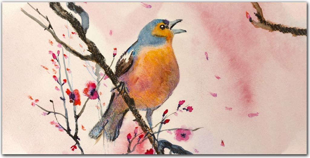 Coloray Bild aus Acryl 120 cm x 60 cm - Gehärtetes Acryl Acrylblock mit Bild Küche Wohnzimmer Wanddekoration Dekoration - Branche Blumen Tier Vogel